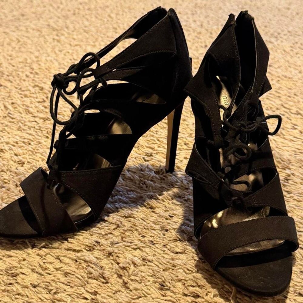 Madden Girl Raceyyy Lace Up Ghillie Stiletto Heels Sandal Open Toe